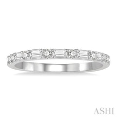 1/3 Ctw Alternating Baguette and Round Cut Diamond Wedding Band in 14K White Gold 1/3 Ctw Alternating Baguette and Round Cut Diamond Wedding Band in 14K White Gold