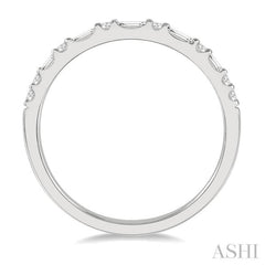 1/3 Ctw Alternating Baguette and Round Cut Diamond Wedding Band in 14K White Gold 1/3 Ctw Alternating Baguette and Round Cut Diamond Wedding Band in 14K White Gold
