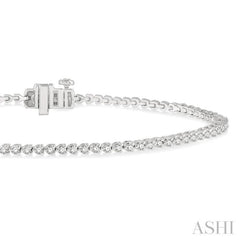 1 Ctw Tri-Prong Round Cut Diamond Tennis Bracelet in 14K White Gold 1 Ctw Tri-Prong Round Cut Diamond Tennis Bracelet in 14K White Gold