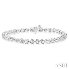 7 Ctw Tri-Prong Round Cut Diamond Tennis Bracelet in 14K White Gold 7 Ctw Tri-Prong Round Cut Diamond Tennis Bracelet in 14K White Gold