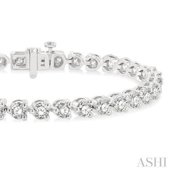 7 Ctw Tri-Prong Round Cut Diamond Tennis Bracelet in 14K White Gold 7 Ctw Tri-Prong Round Cut Diamond Tennis Bracelet in 14K White Gold