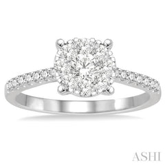 3/4 Ctw Round Cut Lovebright Diamond Ring in 14K White Gold 3/4 Ctw Round Cut Lovebright Diamond Ring in 14K White Gold