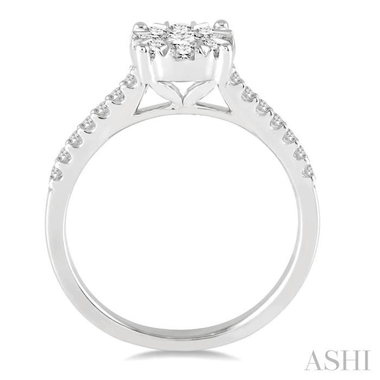 3/4 Ctw Round Cut Lovebright Diamond Ring in 14K White Gold 3/4 Ctw Round Cut Lovebright Diamond Ring in 14K White Gold