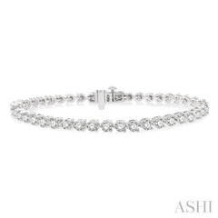 4 Ctw Round Cut Diamond 3-Prong Tennis Bracelet in 14K White Gold 4 Ctw Round Cut Diamond 3-Prong Tennis Bracelet in 14K White Gold
