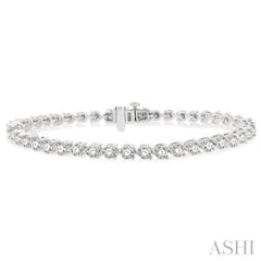 5 Ctw Round Cut Diamond 3-Prong Tennis Bracelet in 14K White Gold 5 Ctw Round Cut Diamond 3-Prong Tennis Bracelet in 14K White Gold