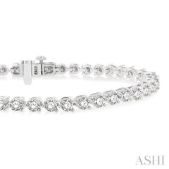 5 Ctw Round Cut Diamond 3-Prong Tennis Bracelet in 14K White Gold 5 Ctw Round Cut Diamond 3-Prong Tennis Bracelet in 14K White Gold