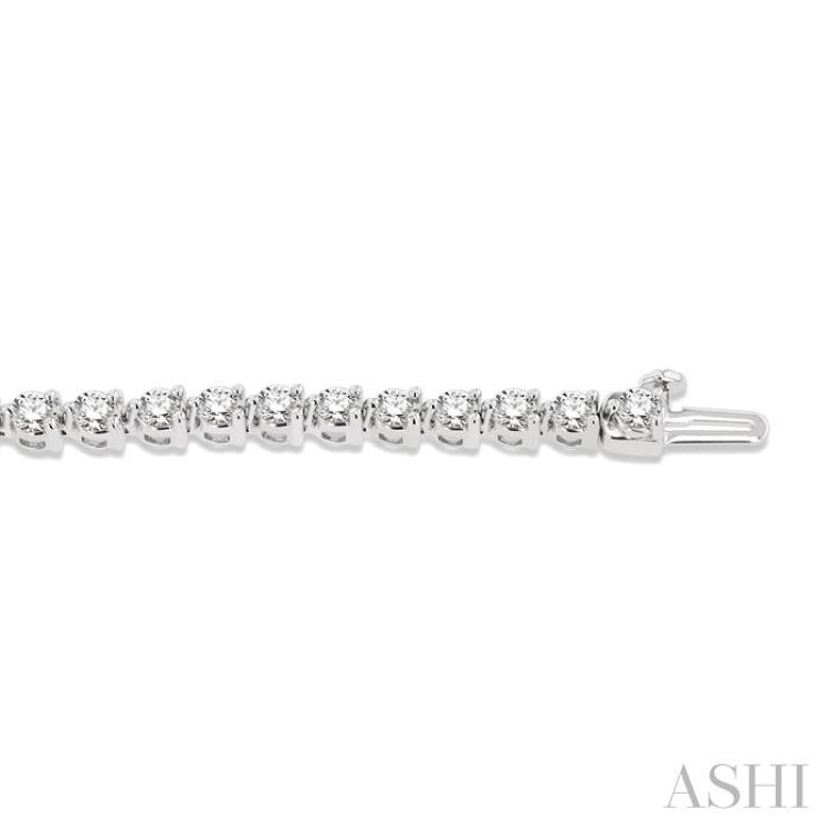 5 Ctw Round Cut Diamond 3-Prong Tennis Bracelet in 14K White Gold 5 Ctw Round Cut Diamond 3-Prong Tennis Bracelet in 14K White Gold