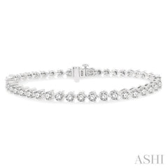 6 Ctw Round Cut Diamond 3-Prong Tennis Bracelet in 14K White Gold 6 Ctw Round Cut Diamond 3-Prong Tennis Bracelet in 14K White Gold
