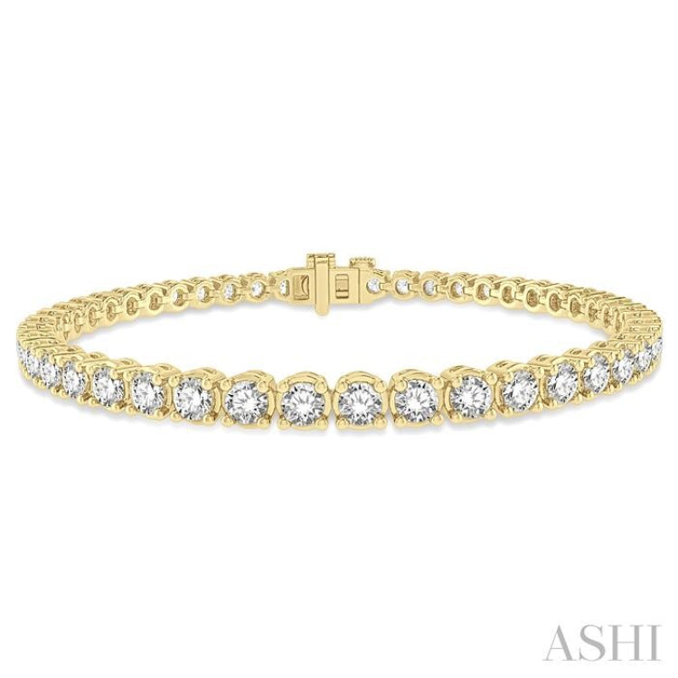 4 Ctw Round Cut Diamond Tennis Bracelet in 14K Yellow Gold 4 Ctw Round Cut Diamond Tennis Bracelet in 14K Yellow Gold