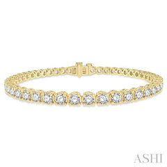 4 Ctw Round Cut Diamond Tennis Bracelet in 14K Yellow Gold 4 Ctw Round Cut Diamond Tennis Bracelet in 14K Yellow Gold