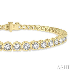 4 Ctw Round Cut Diamond Tennis Bracelet in 14K Yellow Gold 4 Ctw Round Cut Diamond Tennis Bracelet in 14K Yellow Gold