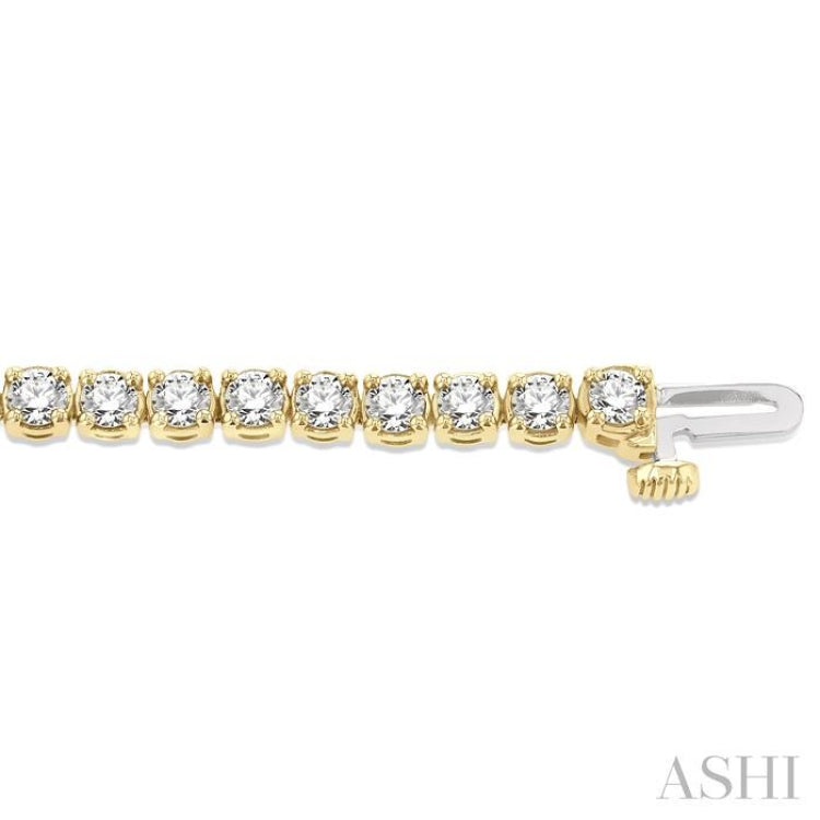 4 Ctw Round Cut Diamond Tennis Bracelet in 14K Yellow Gold 4 Ctw Round Cut Diamond Tennis Bracelet in 14K Yellow Gold