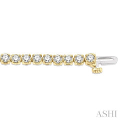 4 Ctw Round Cut Diamond Tennis Bracelet in 14K Yellow Gold 4 Ctw Round Cut Diamond Tennis Bracelet in 14K Yellow Gold