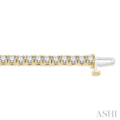 5 Ctw Round Cut Diamond Tennis Bracelet in 14K Yellow Gold 5 Ctw Round Cut Diamond Tennis Bracelet in 14K Yellow Gold