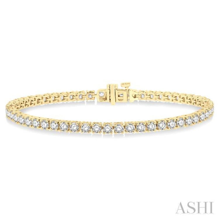 6 Ctw Round Cut Diamond Tennis Bracelet in 14K Yellow Gold 6 Ctw Round Cut Diamond Tennis Bracelet in 14K Yellow Gold