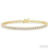 6 Ctw Round Cut Diamond Tennis Bracelet in 14K Yellow Gold