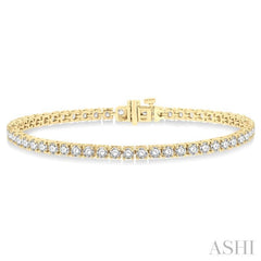 6 Ctw Round Cut Diamond Tennis Bracelet in 14K Yellow Gold 6 Ctw Round Cut Diamond Tennis Bracelet in 14K Yellow Gold
