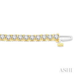 6 Ctw Round Cut Diamond Tennis Bracelet in 14K Yellow Gold 6 Ctw Round Cut Diamond Tennis Bracelet in 14K Yellow Gold