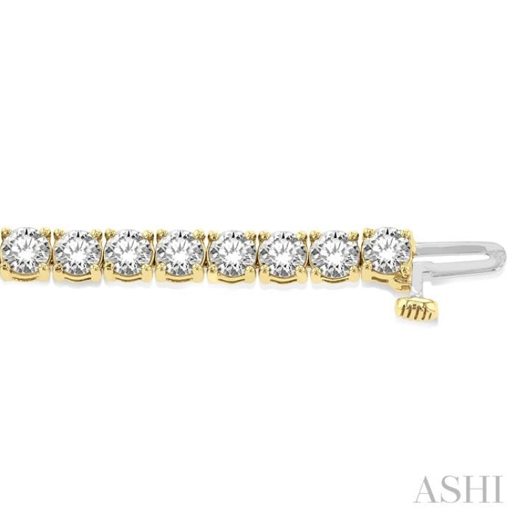 10 Ctw Round Cut Diamond Tennis Bracelet in 14K Yellow Gold 10 Ctw Round Cut Diamond Tennis Bracelet in 14K Yellow Gold