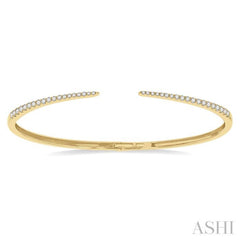 1/2 ctw Round Cut Diamond Claw Cuff Bangle in 14K Yellow Gold 1/2 ctw Round Cut Diamond Claw Cuff Bangle in 14K Yellow Gold