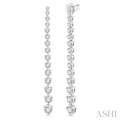 2 ctw Round Cut Diamond Riviera Drop Earring in 14K White Gold 2 ctw Round Cut Diamond Riviera Drop Earring in 14K White Gold