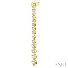 2 ctw Round Cut Diamond Riviera Drop Earring in 14K Yellow Gold 2 ctw Round Cut Diamond Riviera Drop Earring in 14K Yellow Gold