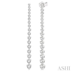 1 Ctw Round Cut Diamond Riviera Drop Earring in 14K White Gold 1 Ctw Round Cut Diamond Riviera Drop Earring in 14K White Gold