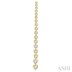 1 Ctw Round Cut Diamond Riviera Drop Earring in 14K Yellow Gold 1 Ctw Round Cut Diamond Riviera Drop Earring in 14K Yellow Gold
