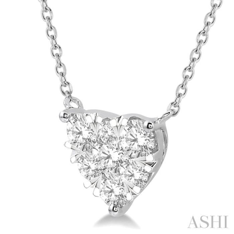 1 Ctw Lovebright Diamond Heart Pendant With Chain in 14K White Gold 1 Ctw Lovebright Diamond Heart Pendant With Chain in 14K White Gold