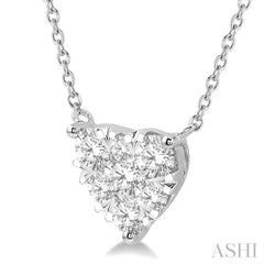 1 Ctw Lovebright Diamond Heart Pendant With Chain in 14K White Gold 1 Ctw Lovebright Diamond Heart Pendant With Chain in 14K White Gold