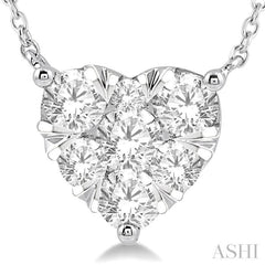 1 Ctw Lovebright Diamond Heart Pendant With Chain in 14K White Gold 1 Ctw Lovebright Diamond Heart Pendant With Chain in 14K White Gold