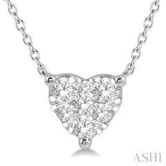 1/4 Ctw Lovebright Diamond Heart Pendant With Chain in 14K White Gold 1/4 Ctw Lovebright Diamond Heart Pendant With Chain in 14K White Gold