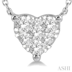 1/4 Ctw Lovebright Diamond Heart Pendant With Chain in 14K White Gold 1/4 Ctw Lovebright Diamond Heart Pendant With Chain in 14K White Gold