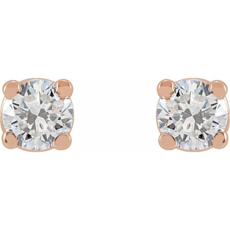 14K Rose 1/3 CTW Lab-Grown Diamond Stud Earrings 14K Rose 1/3 CTW Lab-Grown Diamond Stud Earrings