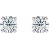 14K White 4mm :: 1/2 CTW Lab-Grown Diamond Earrings