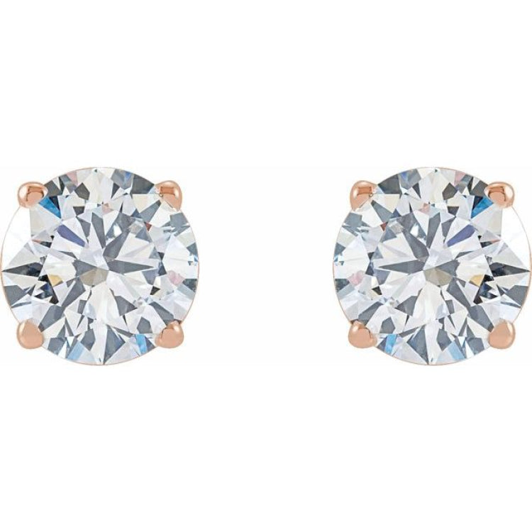 14K Rose 1 1/2 CTW Lab-Grown Diamond Stud Earrings 14K Rose 1 1/2 CTW Lab-Grown Diamond Stud Earrings