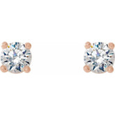 14K Rose 1/5 CTW Lab-Grown Diamond 4-Prong Stud Earrings