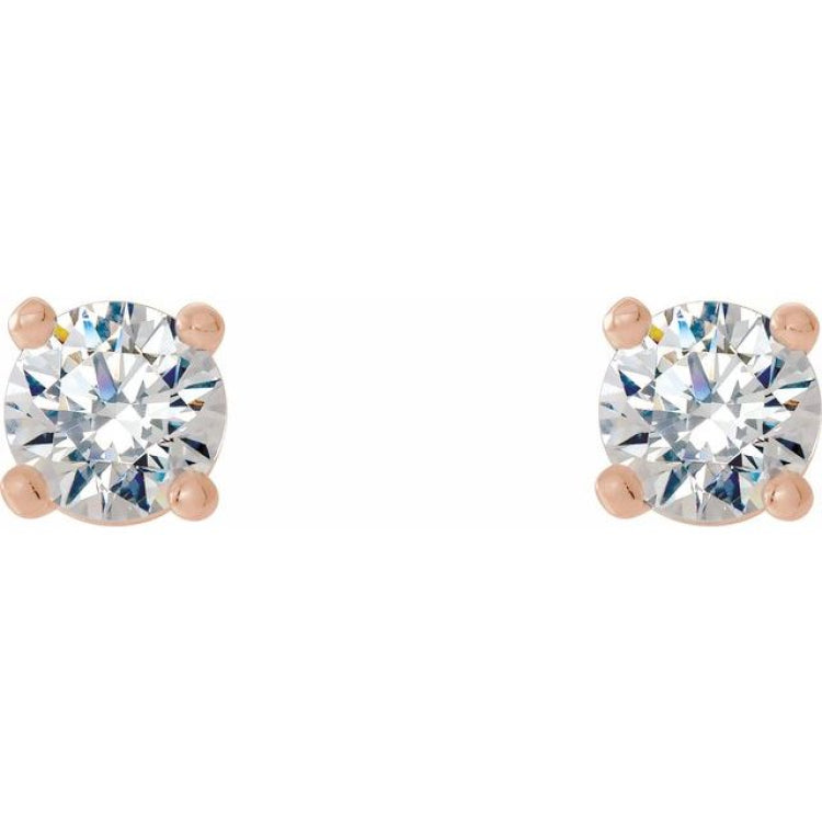 14K Rose 1/3 CTW Lab-Grown Diamond 4-Prong Stud Earrings 14K Rose 1/3 CTW Lab-Grown Diamond 4-Prong Stud Earrings