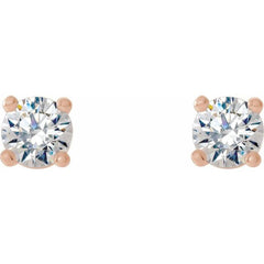 14K Rose 1/3 CTW Lab-Grown Diamond 4-Prong Stud Earrings 14K Rose 1/3 CTW Lab-Grown Diamond 4-Prong Stud Earrings