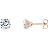 14K Rose 1/2 CTW Lab-Grown Diamond 4-Prong Stud Earrings