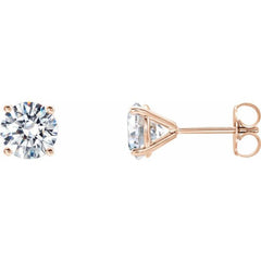 14K Rose 1/2 CTW Lab-Grown Diamond 4-Prong Stud Earrings 14K Rose 1/2 CTW Lab-Grown Diamond 4-Prong Stud Earrings