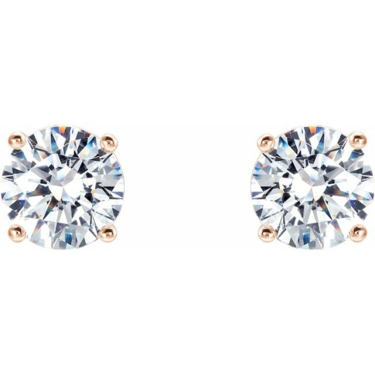 14K Rose 1 CTW Lab-Grown Diamond 4-Prong Stud Earrings 14K Rose 1 CTW Lab-Grown Diamond 4-Prong Stud Earrings