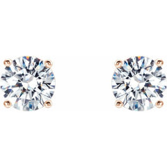 14K Rose 1 CTW Lab-Grown Diamond 4-Prong Stud Earrings 14K Rose 1 CTW Lab-Grown Diamond 4-Prong Stud Earrings