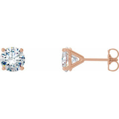 14K Rose 2 CTW Lab-Grown Diamond 4-Prong Stud Earrings 14K Rose 2 CTW Lab-Grown Diamond 4-Prong Stud Earrings