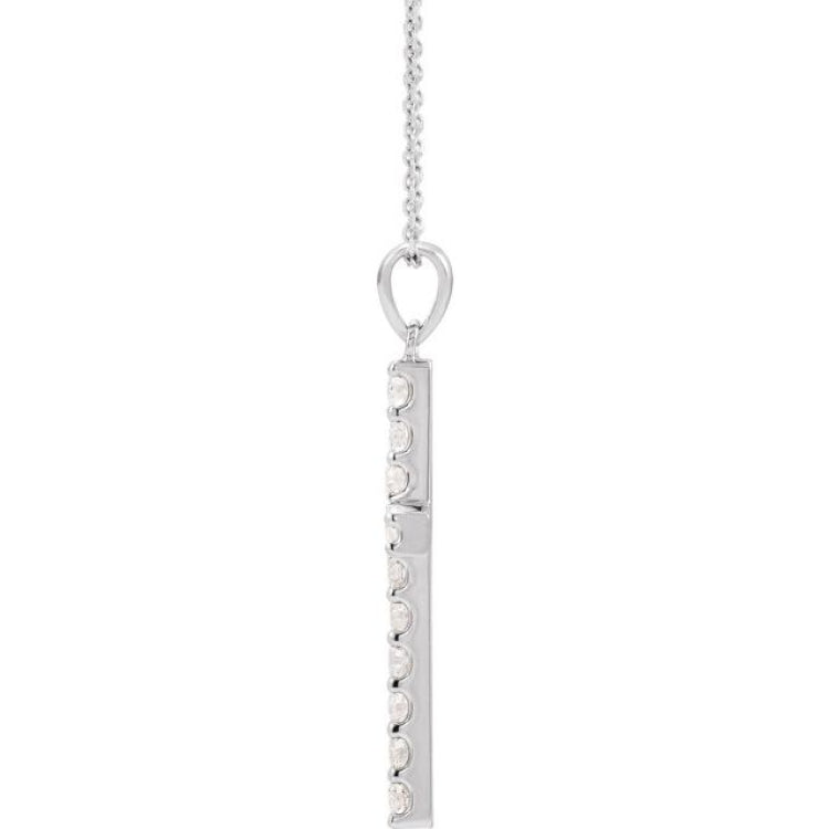 14K White 1/2 CTW Lab-Grown Diamond Cross 18" Necklace 14K White 1/2 CTW Lab-Grown Diamond Cross 18" Necklace