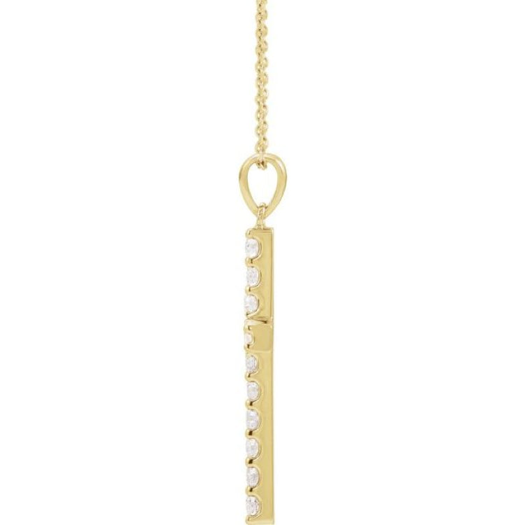 14K Yellow 1/10 CTW Lab-Grown Diamond Cross 18" Necklace 14K Yellow 1/10 CTW Lab-Grown Diamond Cross 18" Necklace