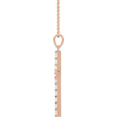 14K Rose 1/10 CTW Lab-Grown Diamond Cross 18" Necklace 14K Rose 1/10 CTW Lab-Grown Diamond Cross 18" Necklace