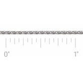 14K White Recycled Metal 1.25 mm Wheat Chain by the Inch