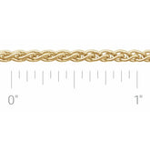 14K Yellow Recycled Metal 2.4 mm Wheat Chain by the Inch