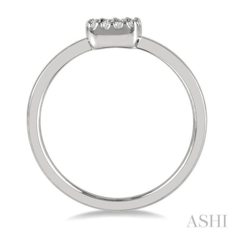 1/8 Ctw Cushion Shape Round Cut Diamond Petite Fashion Ring in 10K White Gold 1/8 Ctw Cushion Shape Round Cut Diamond Petite Fashion Ring in 10K White Gold